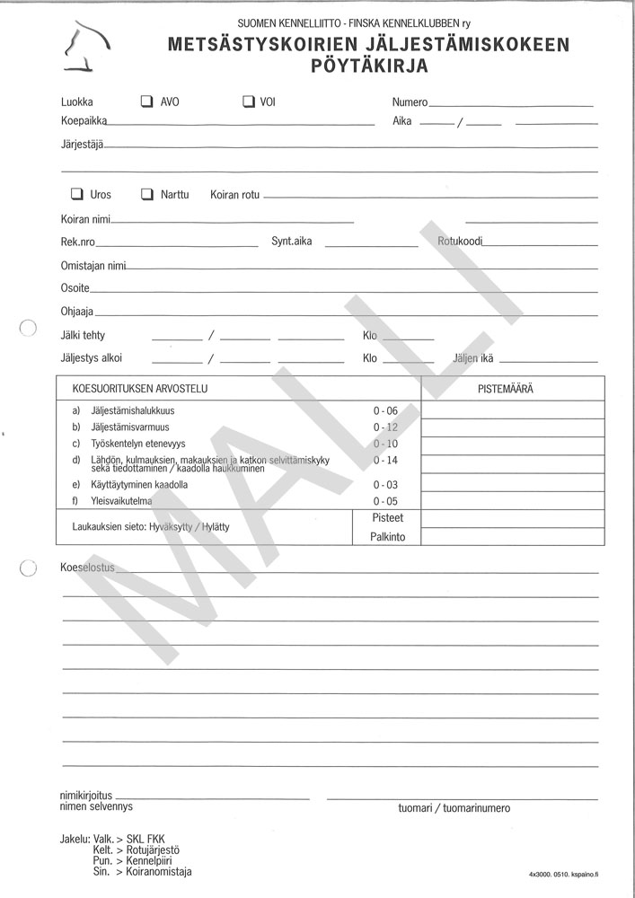 MEJÄ pöytäkirja - Metsästys - 405144 - 1