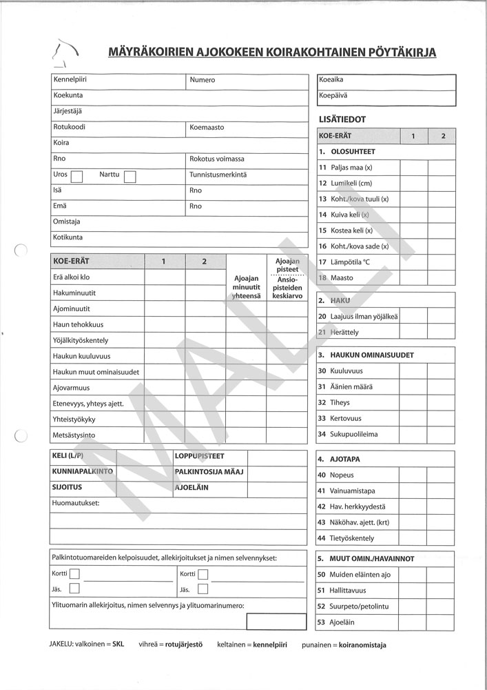 MÄAJ pöytäkirja - Metsästys - 405148 - 1