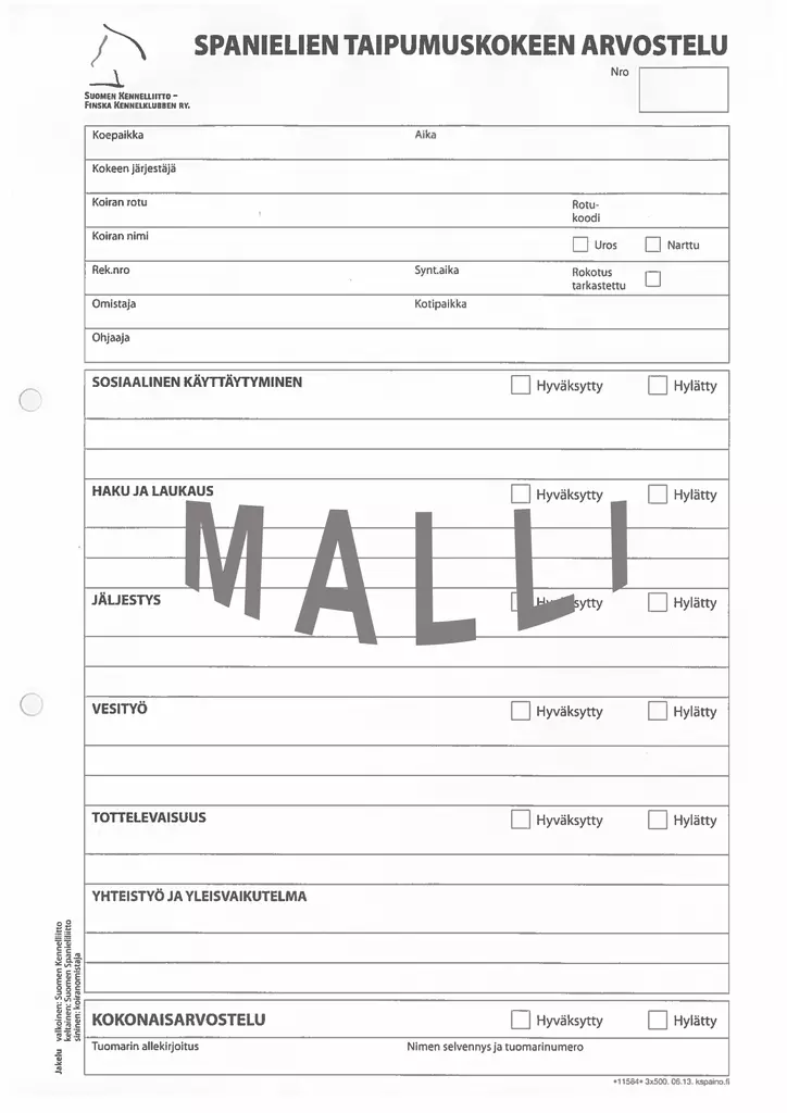 SPA Taipumuskokeen arvostelu - Metsästys - 405158 - 1